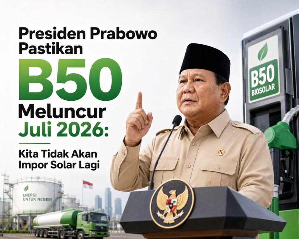 Presiden Prabowo Pastikan B50 Meluncur Juli 2026: Kita Tidak Akan Impor Solar Lagi bahan bakar B50 Presiden Prabowo Pastikan B50 Meluncur Juli 2026: Kita Tidak Akan Impor Solar Lagi