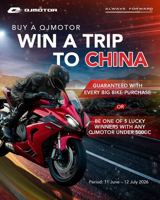 QJMotor Tebar Hadiah Trip China di Jakarta Fair, Pembeli Big Bike Tak Perlu Undian QJMotor Tebar Hadiah Trip China di Jakarta Fair, Pembeli Big Bike Tak Perlu Undian