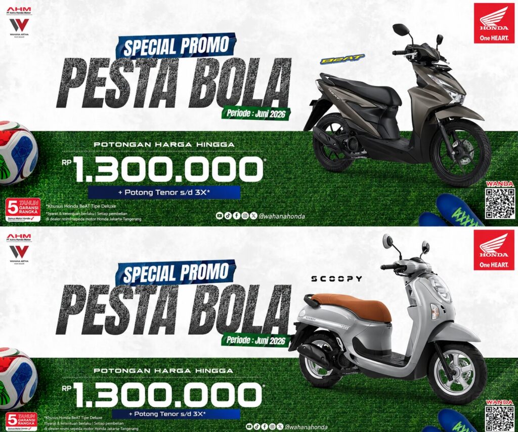 Diskon Skutik Honda Sampai Rp1,8 Juta, BeAT dan Scoopy Turun Rp1,3 Juta