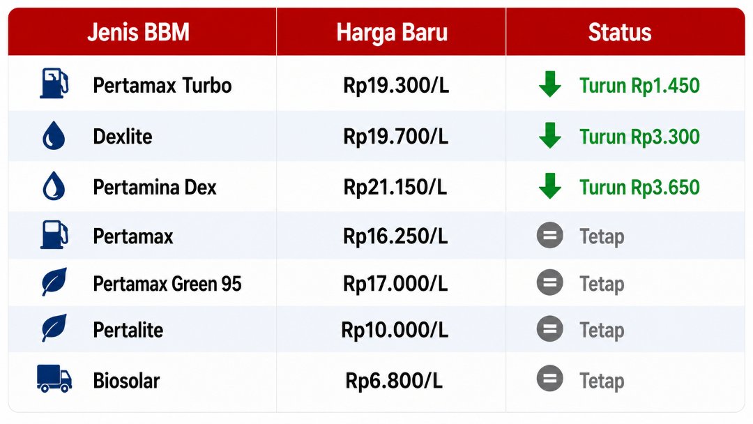 Pertamax Turbo Hingga Pertamina Dex Resmi Turun: Simak Rincian Penyesuaian Harga BBM Nonsubsidi Per 1 Juli 2026