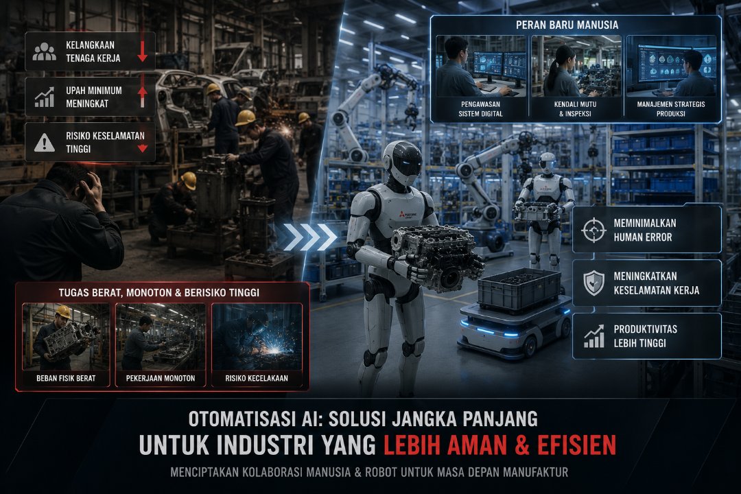 Gantikan Gerakan Fleksibel Manusia, Mitsubishi Siapkan Robot Humanoid untuk Merakit Mobil pada 2027